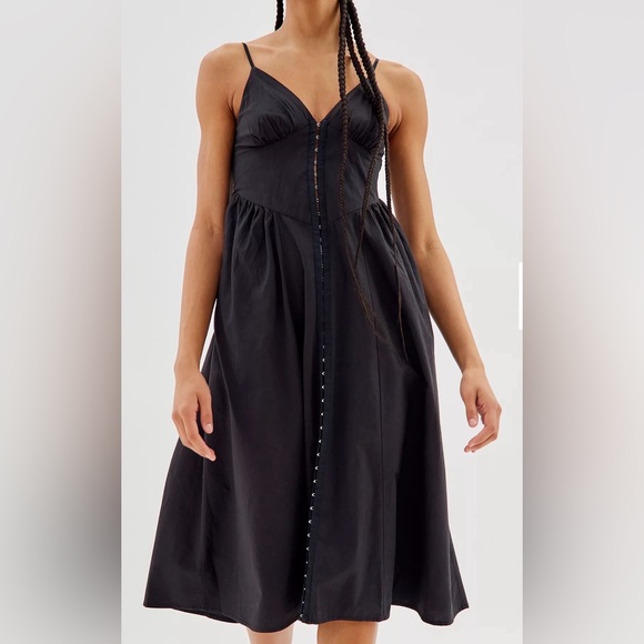 Urban Outfitters Dresses & Skirts - Urban Outfitters Black Hook-and-Eye Midi Dress
